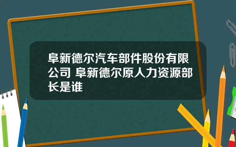 阜新德尔汽车部件股份有限公司 阜新德尔原人力资源部长是谁